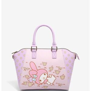 Loungefly My Melody Pink and Purple Floral Satchel Crossbody Bag w/ Strap